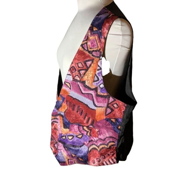 Vintage 80’s Vest Waistcoat, Abstract Print. Size Medium. - Picture 2 of 15